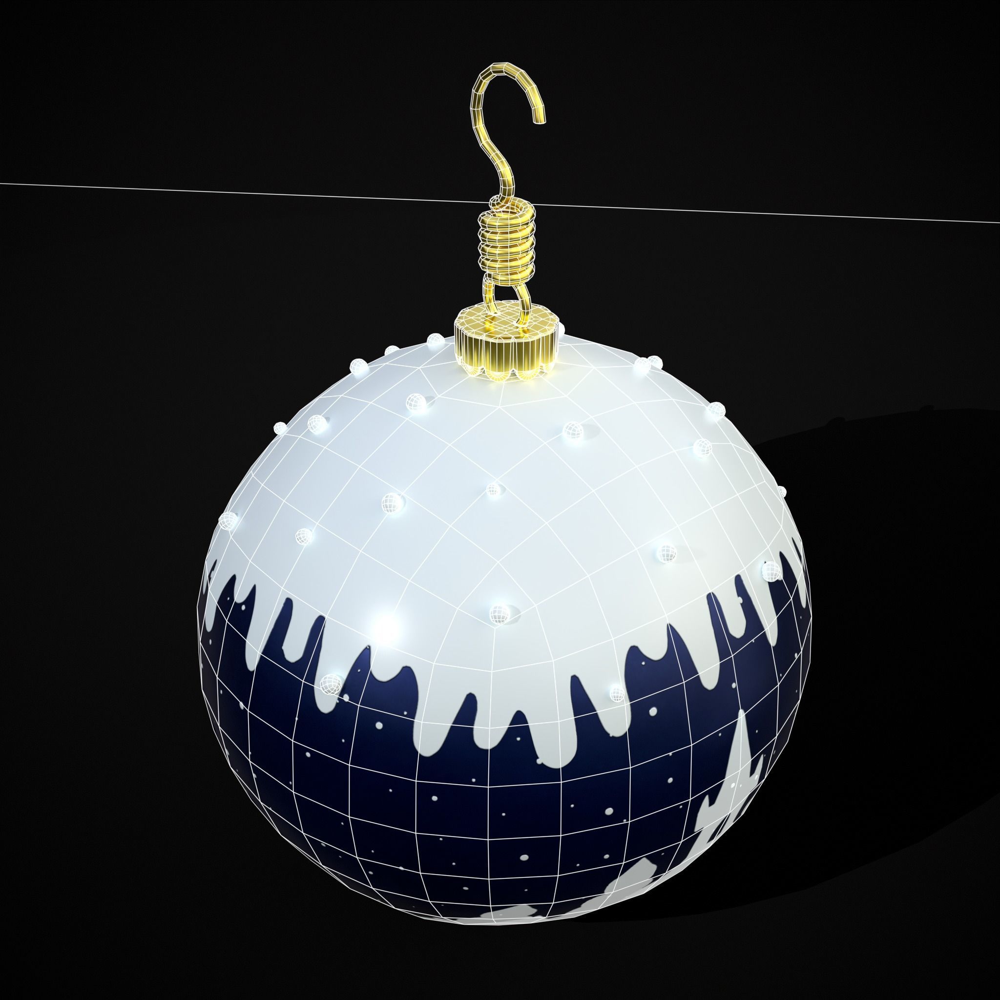Snow Town Christmas Ball Ornament Low-poly 3D model_20