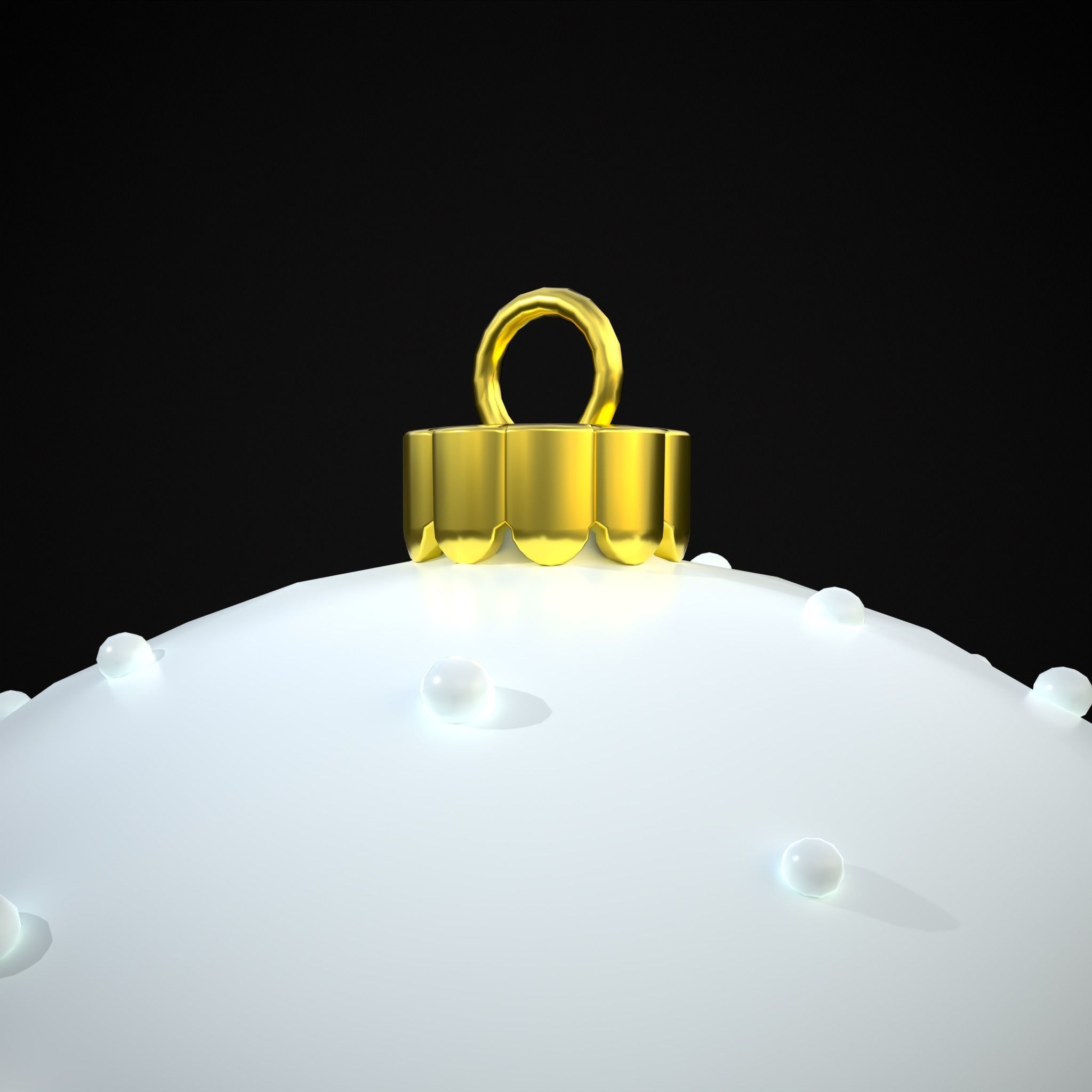 Snow Town Christmas Ball Ornament Low-poly 3D model_11
