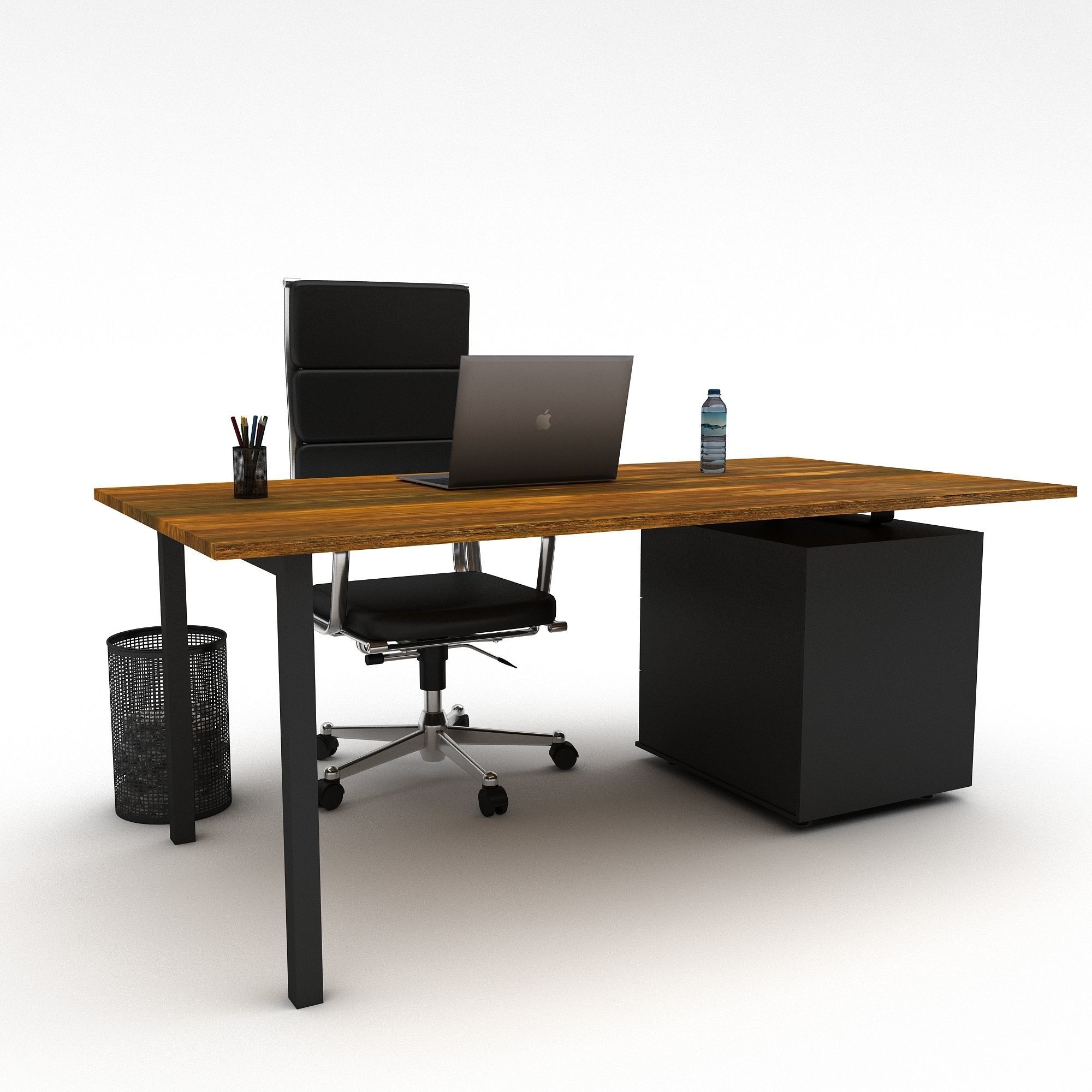 office work and meeting table 02 3D Low-poly 3D model_2
