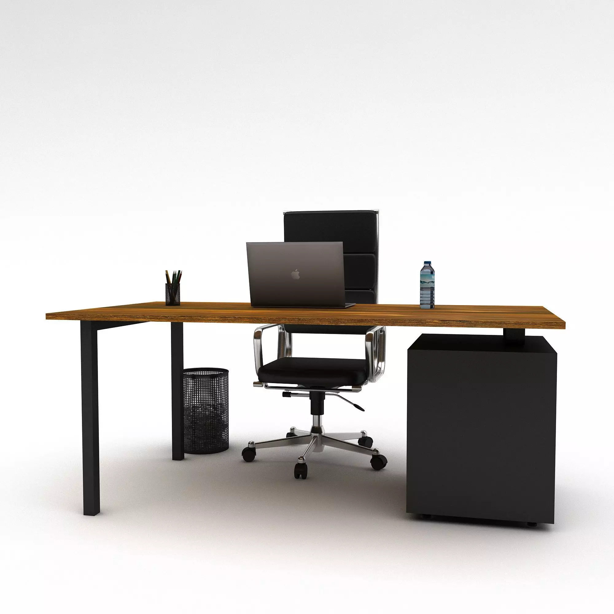 office work and meeting table 02 3D Low-poly 3D model_0