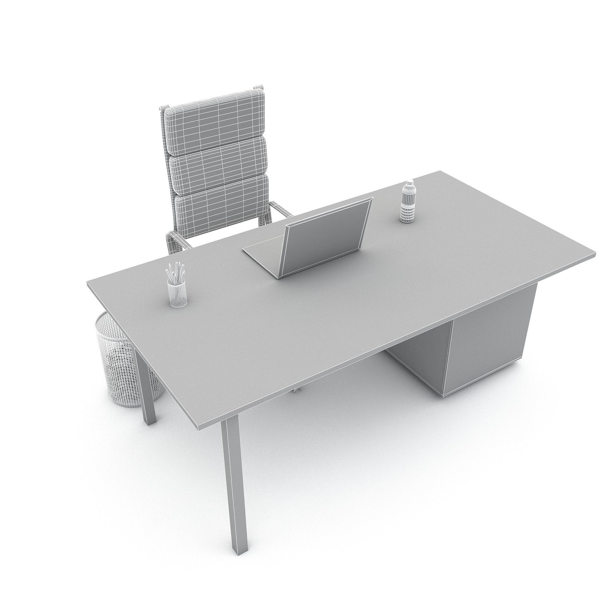 office work and meeting table 02 3D Low-poly 3D model_5