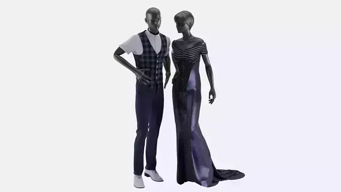 Man and Woman Party Clothes 