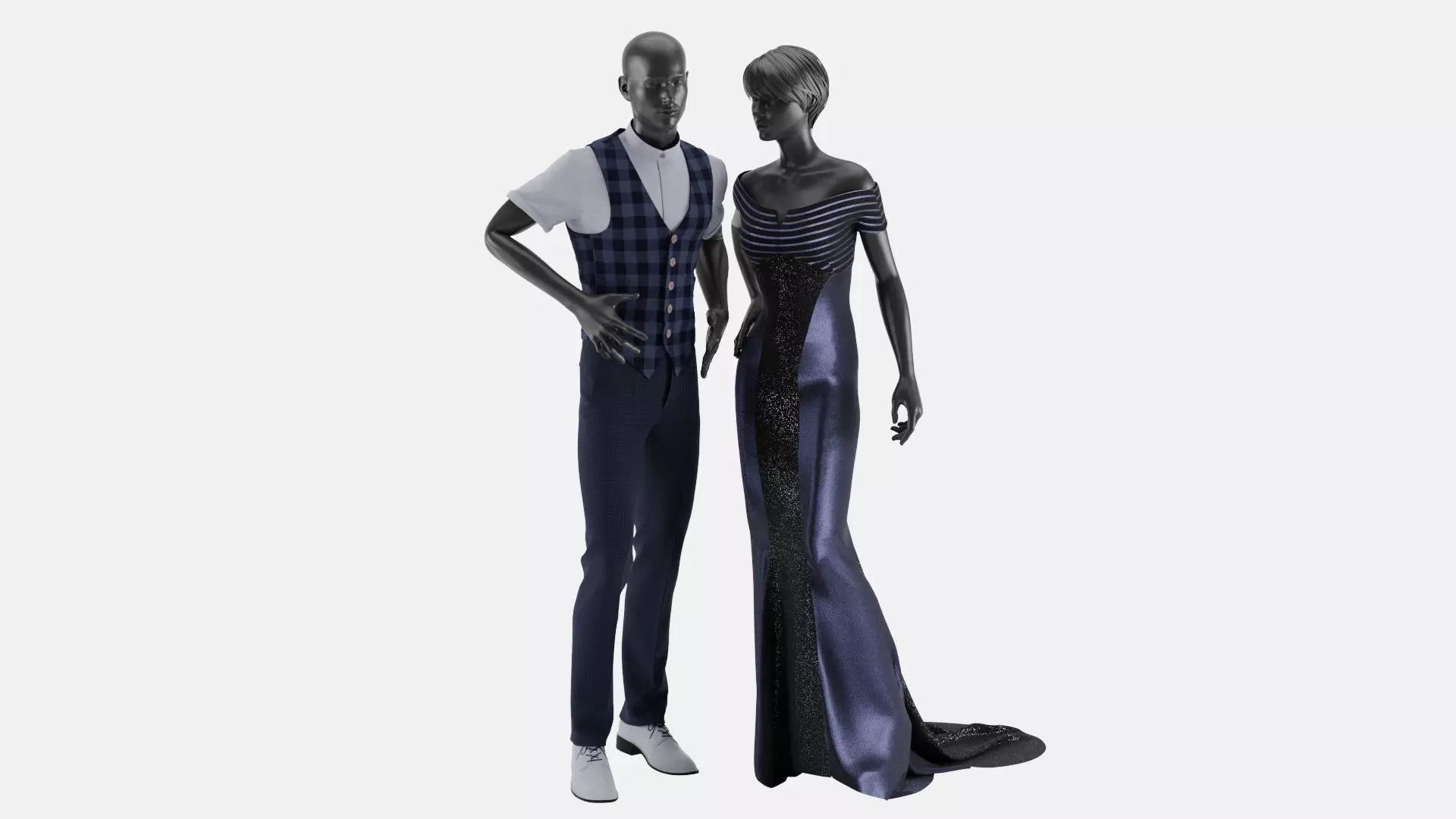 Man and Woman Party Clothes 3D model