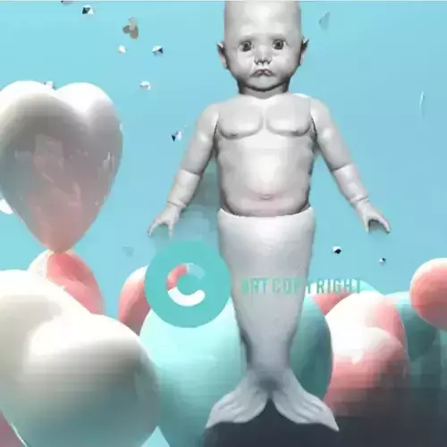 Mermaid Baby STL 3D print model