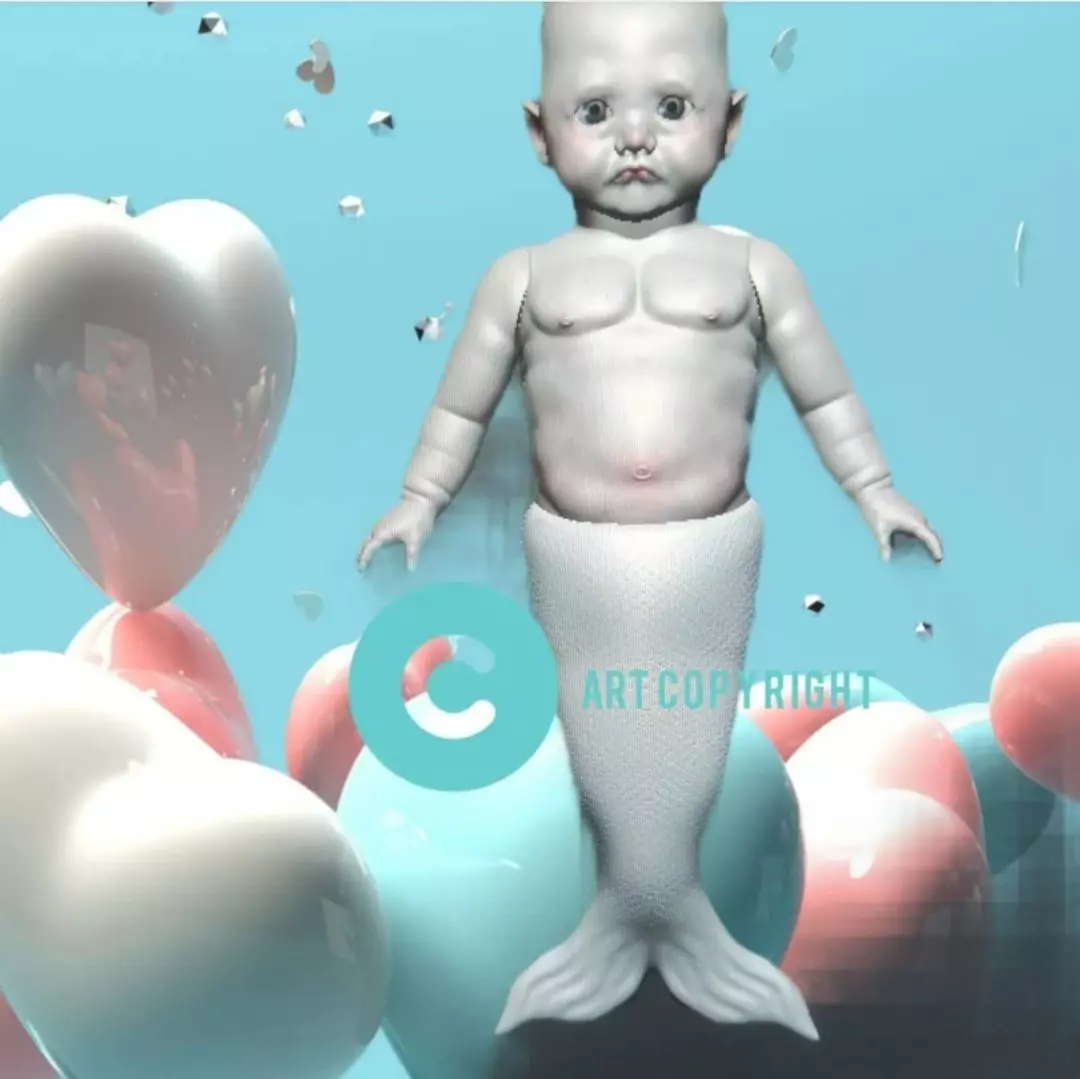 Mermaid Baby STL 3D print model_0