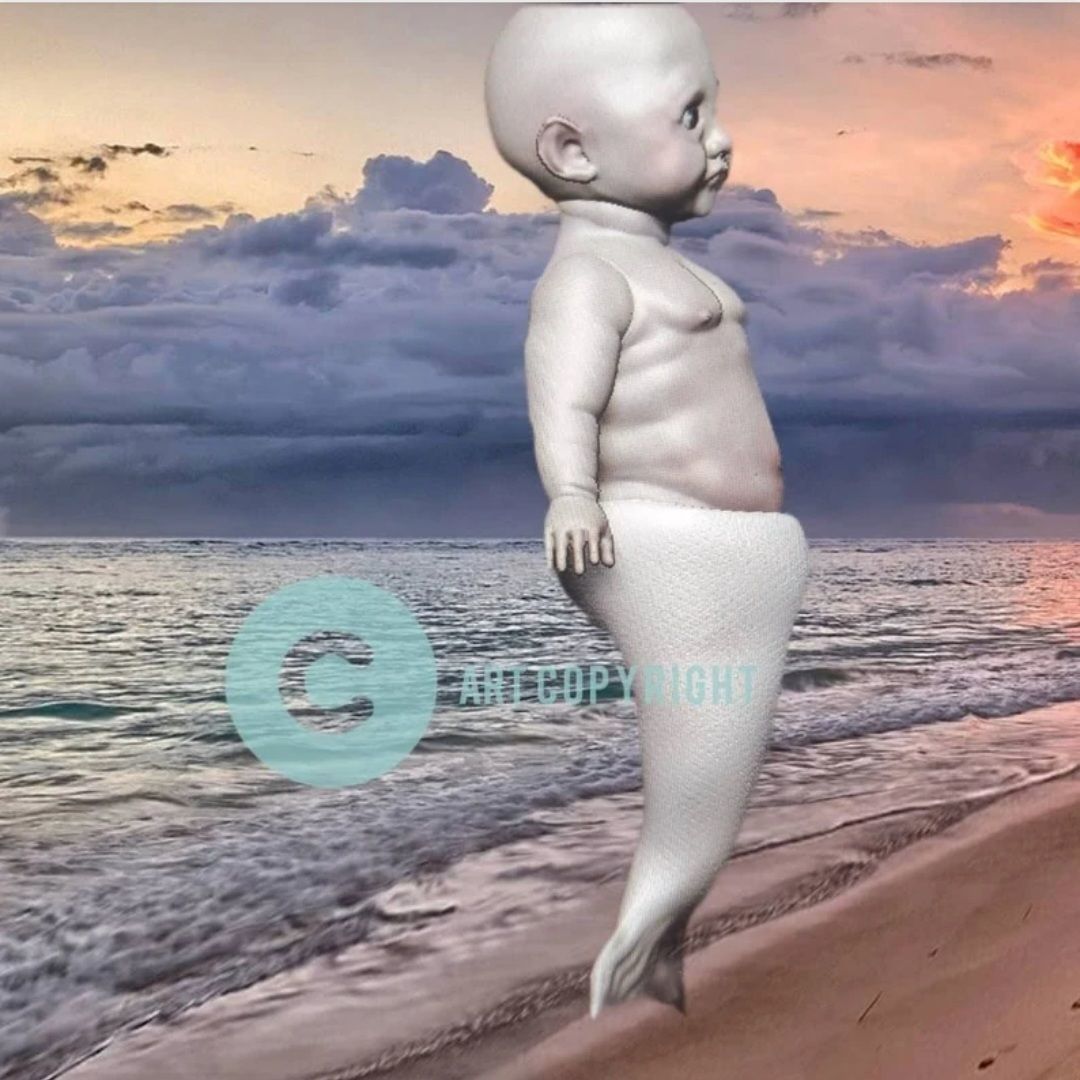 Mermaid Baby STL 3D print model_3