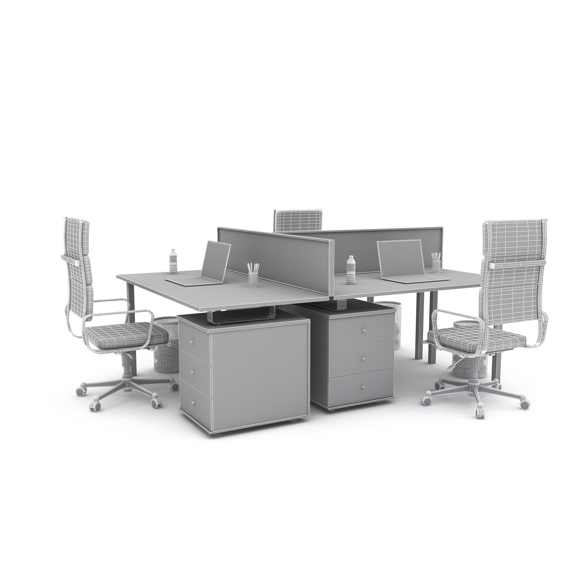 3D office work and meeting table 03 Low-poly 3D model_6