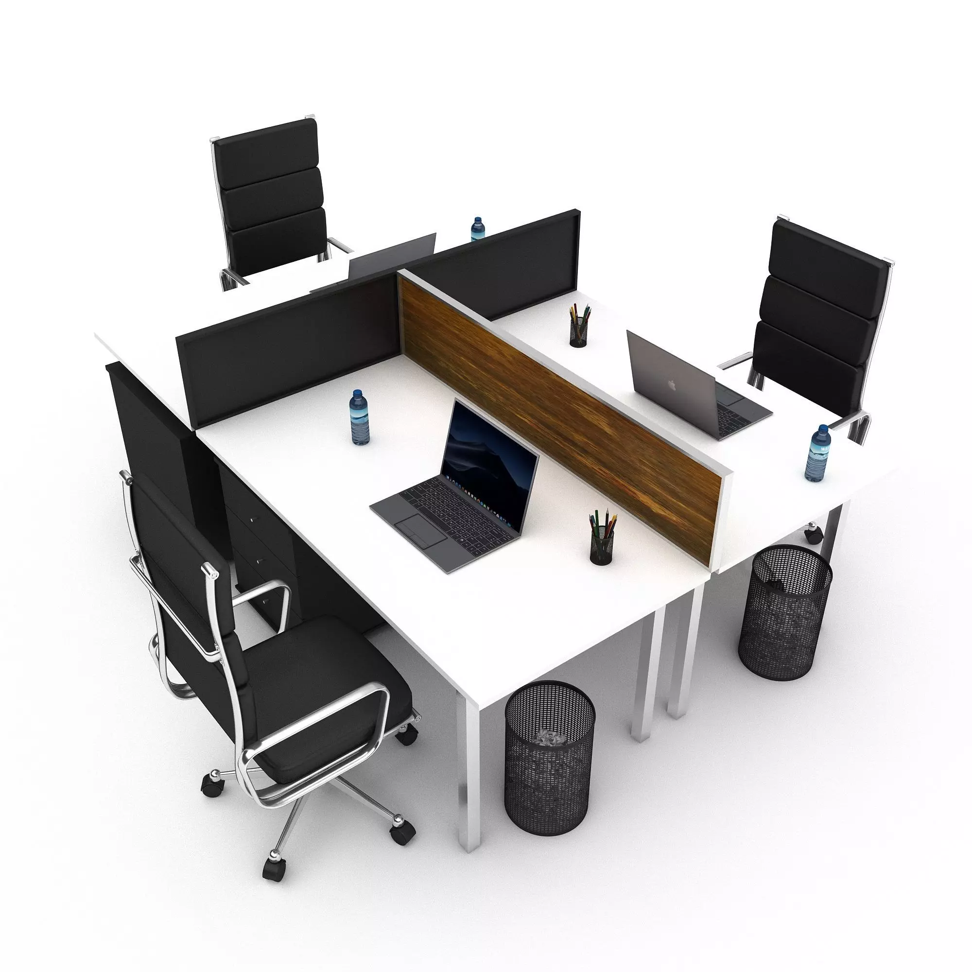 3D office work and meeting table 03 Low-poly 3D model_0