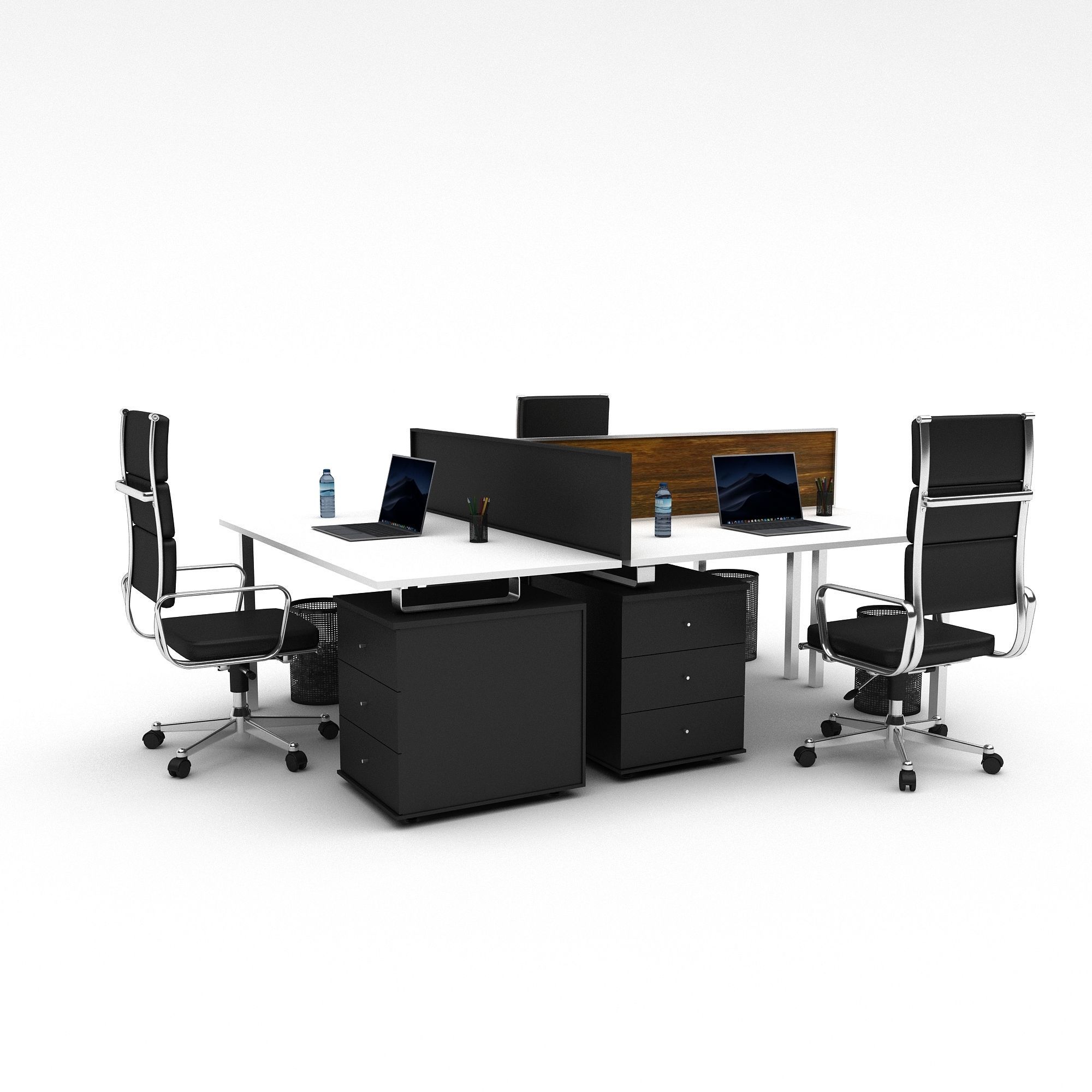 3D office work and meeting table 03 Low-poly 3D model_2