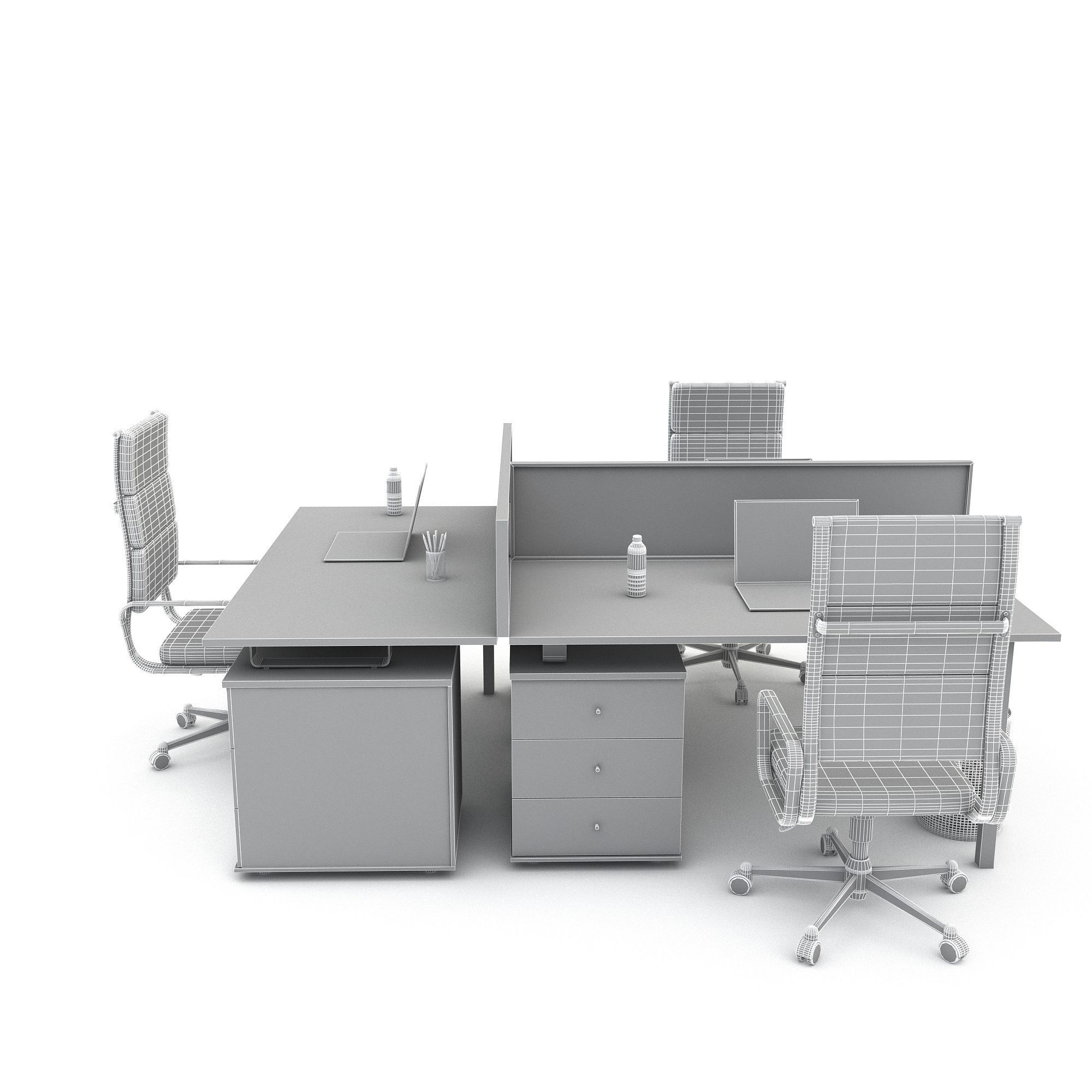 3D office work and meeting table 03 Low-poly 3D model_7