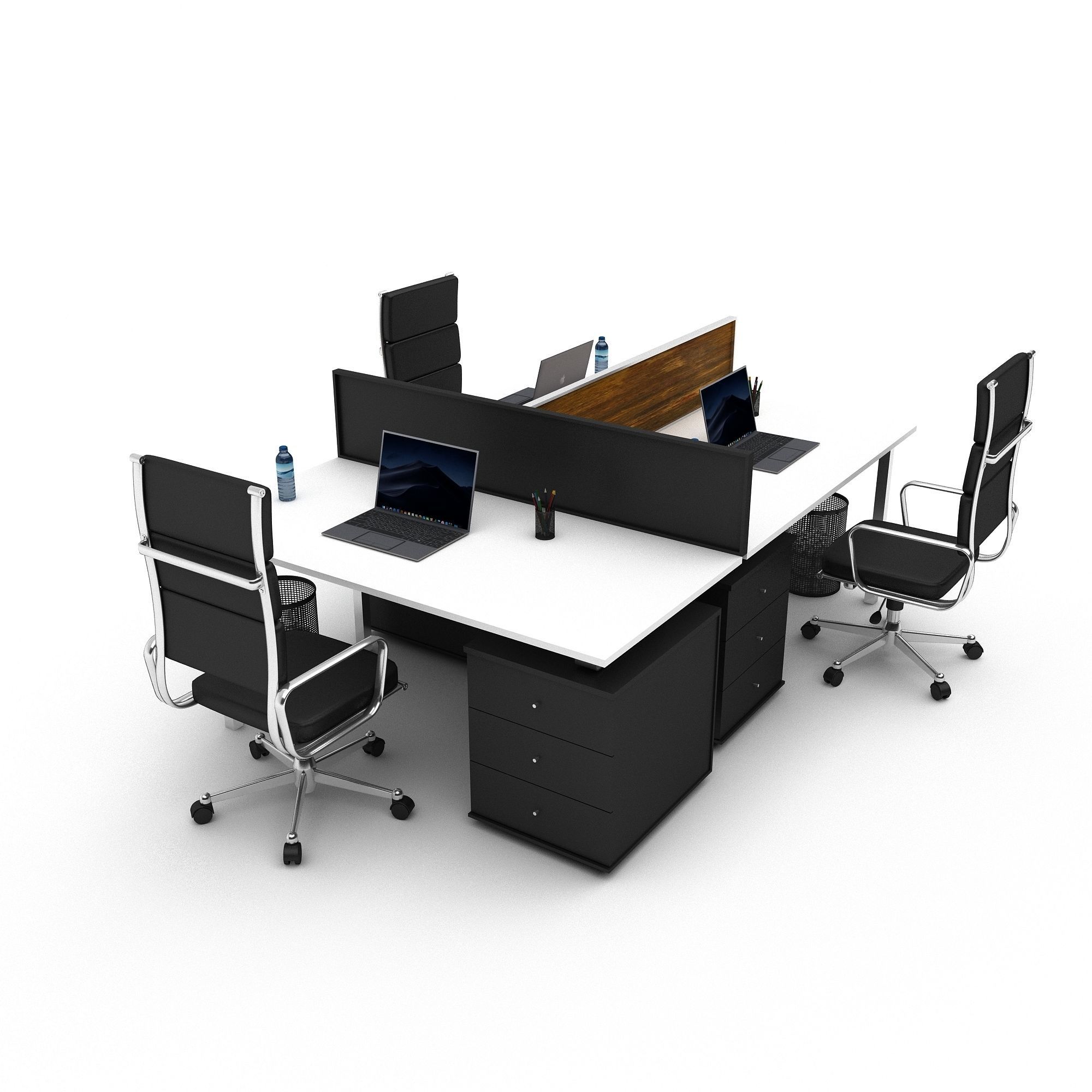 3D office work and meeting table 03 Low-poly 3D model_1
