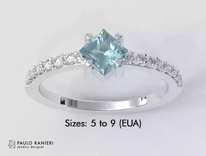 Squared Gemstone Ring