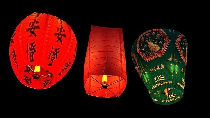 Chinese sky lantern 3D model