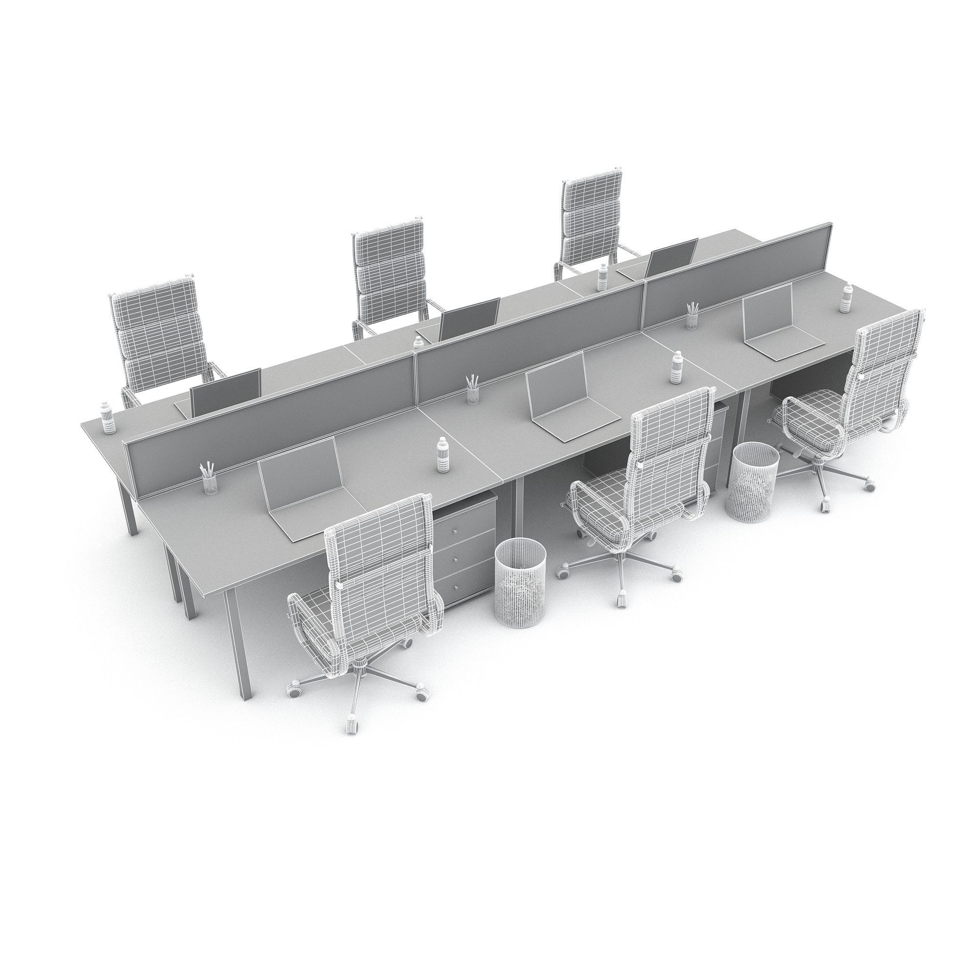 3D office work and meeting table 05 model Low-poly 3D model_5