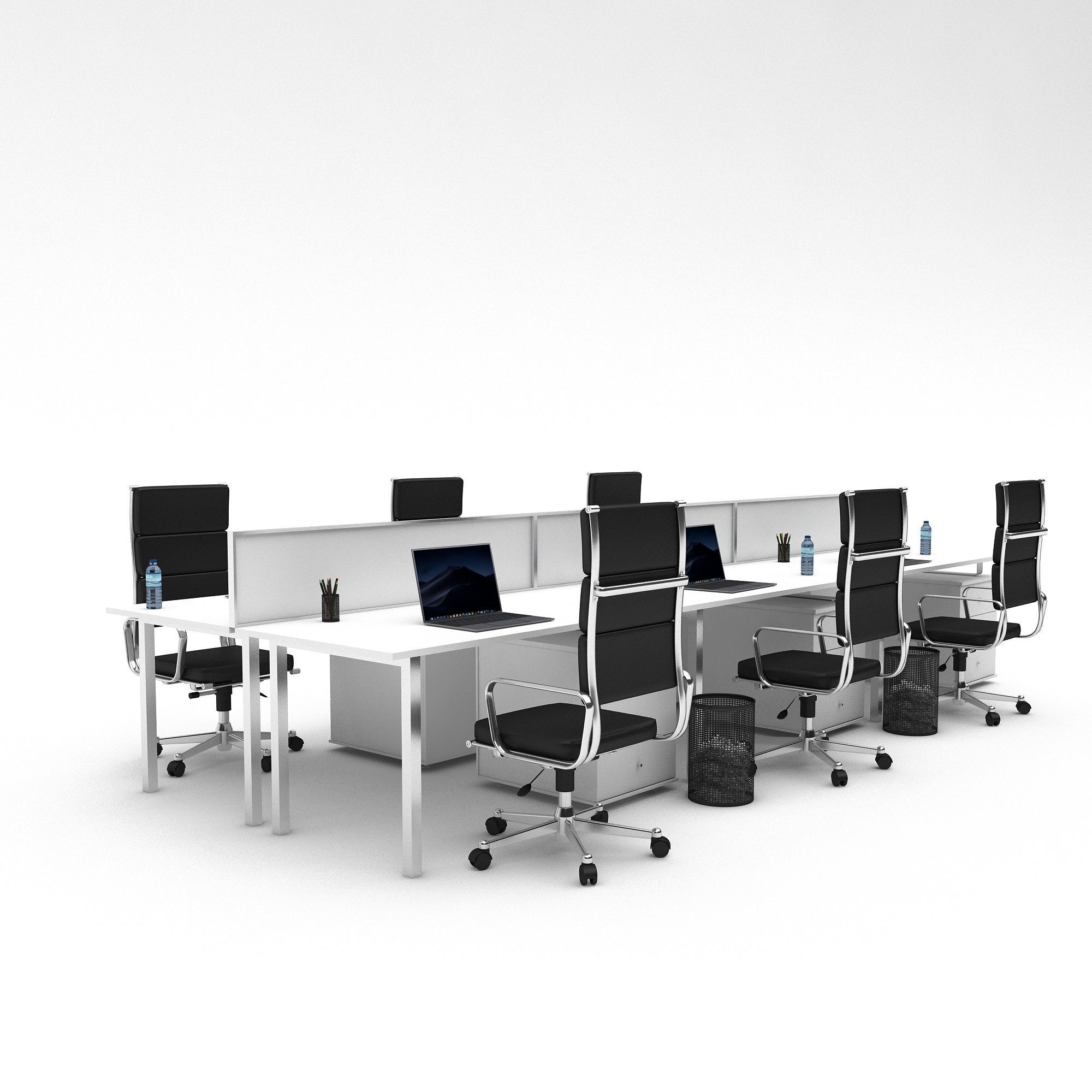 3D office work and meeting table 05 model Low-poly 3D model_2