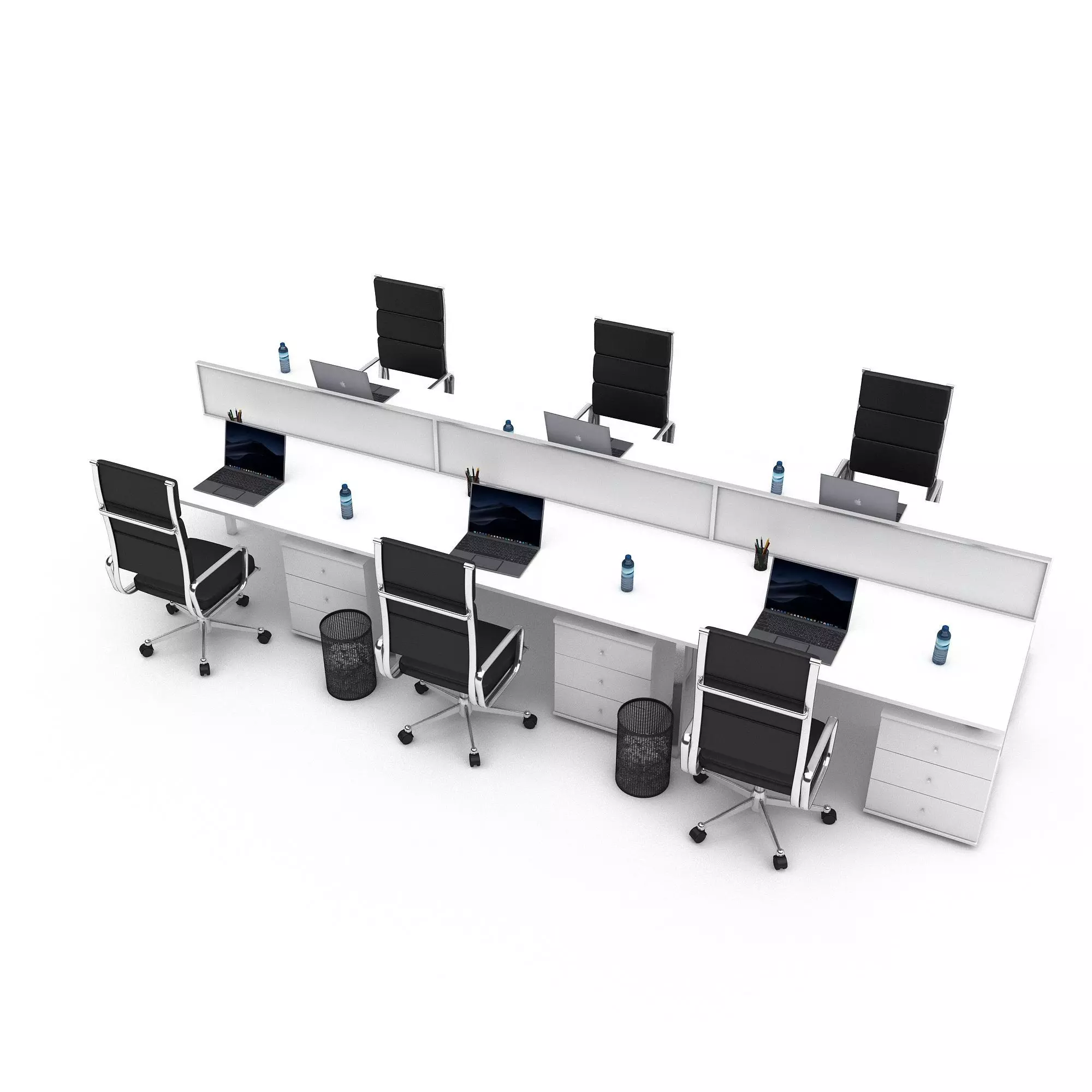 3D office work and meeting table 05 model Low-poly 3D model_0