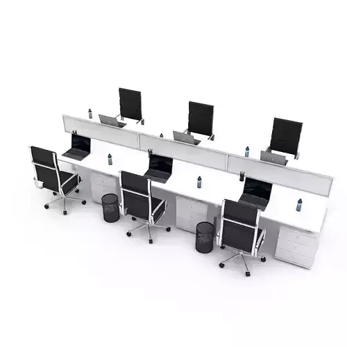 3D office work and meeting table 05 model