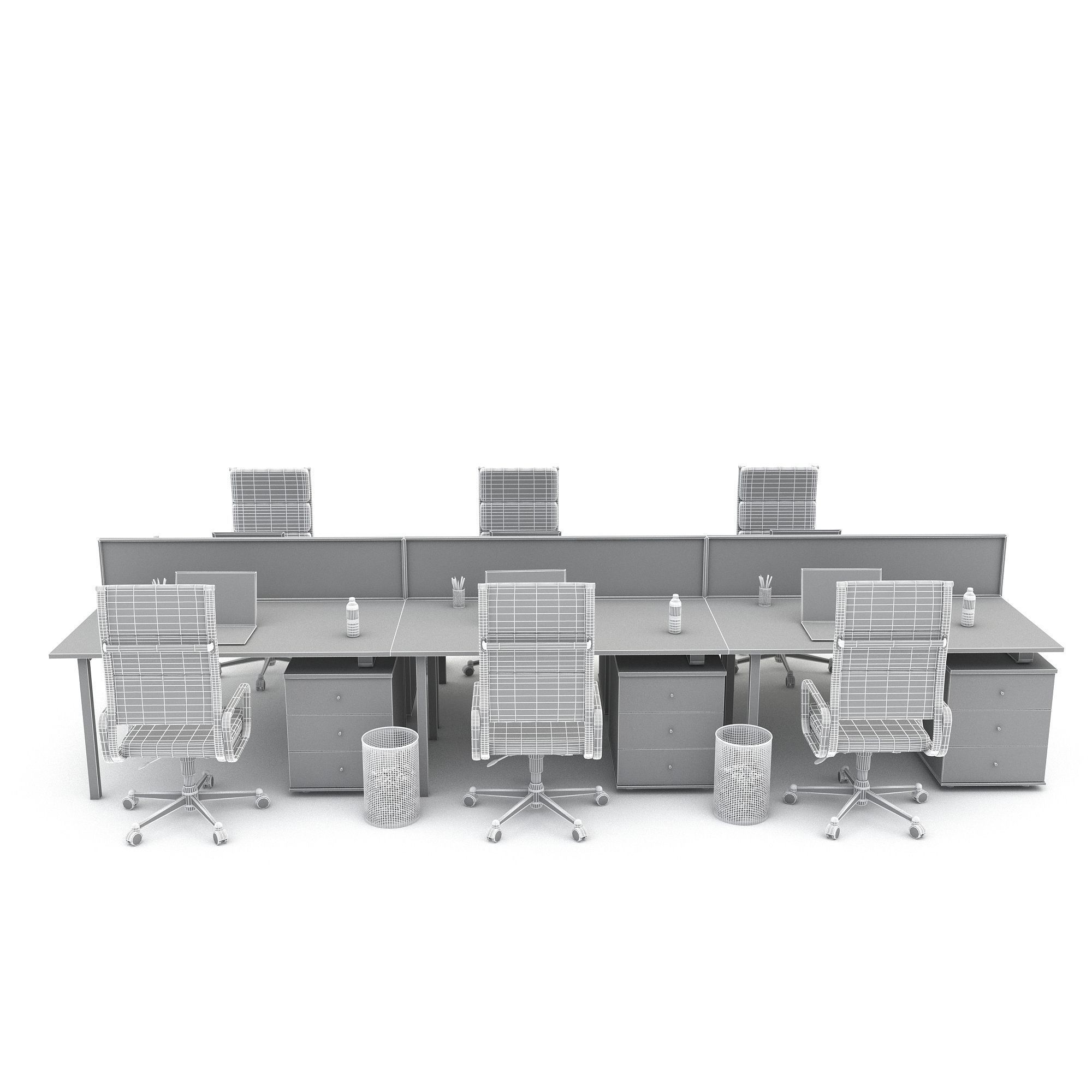 3D office work and meeting table 05 model Low-poly 3D model_7