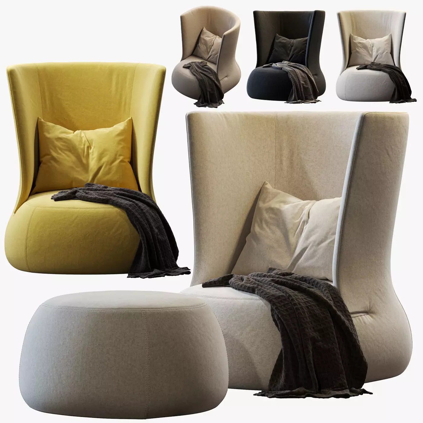 Armchair Fat-sofa by bb italia  3D model_0