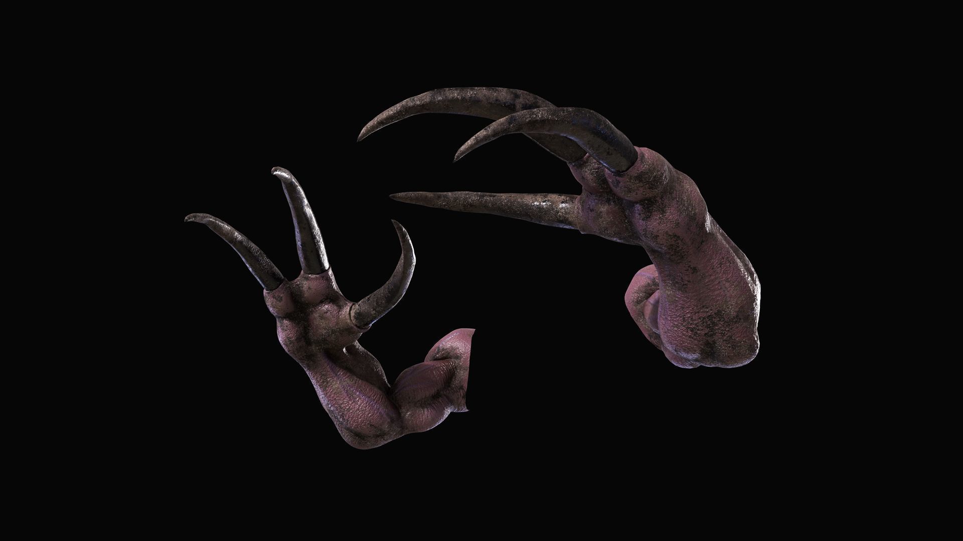 Clawed Monster Arms Low-poly 3D model_3