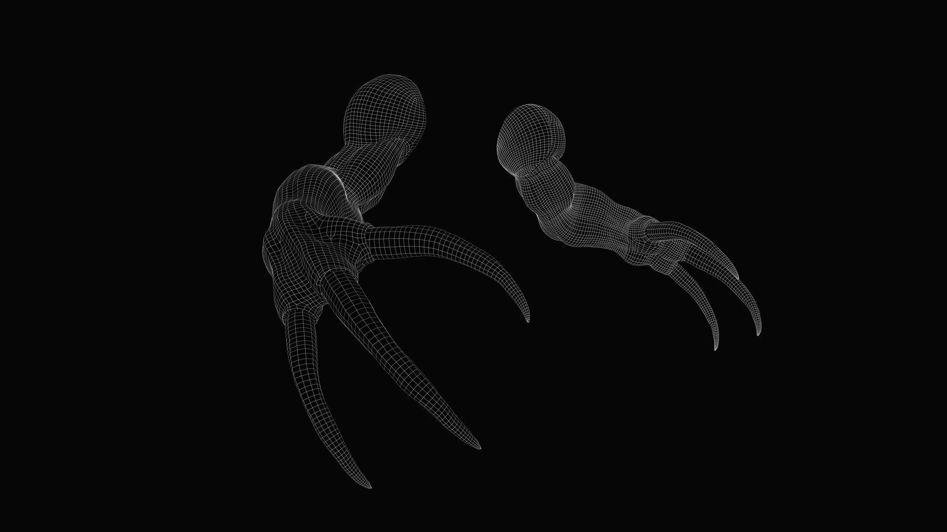 Clawed Monster Arms Low-poly 3D model_8