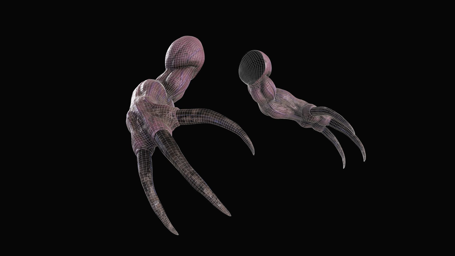 Clawed Monster Arms Low-poly 3D model_7