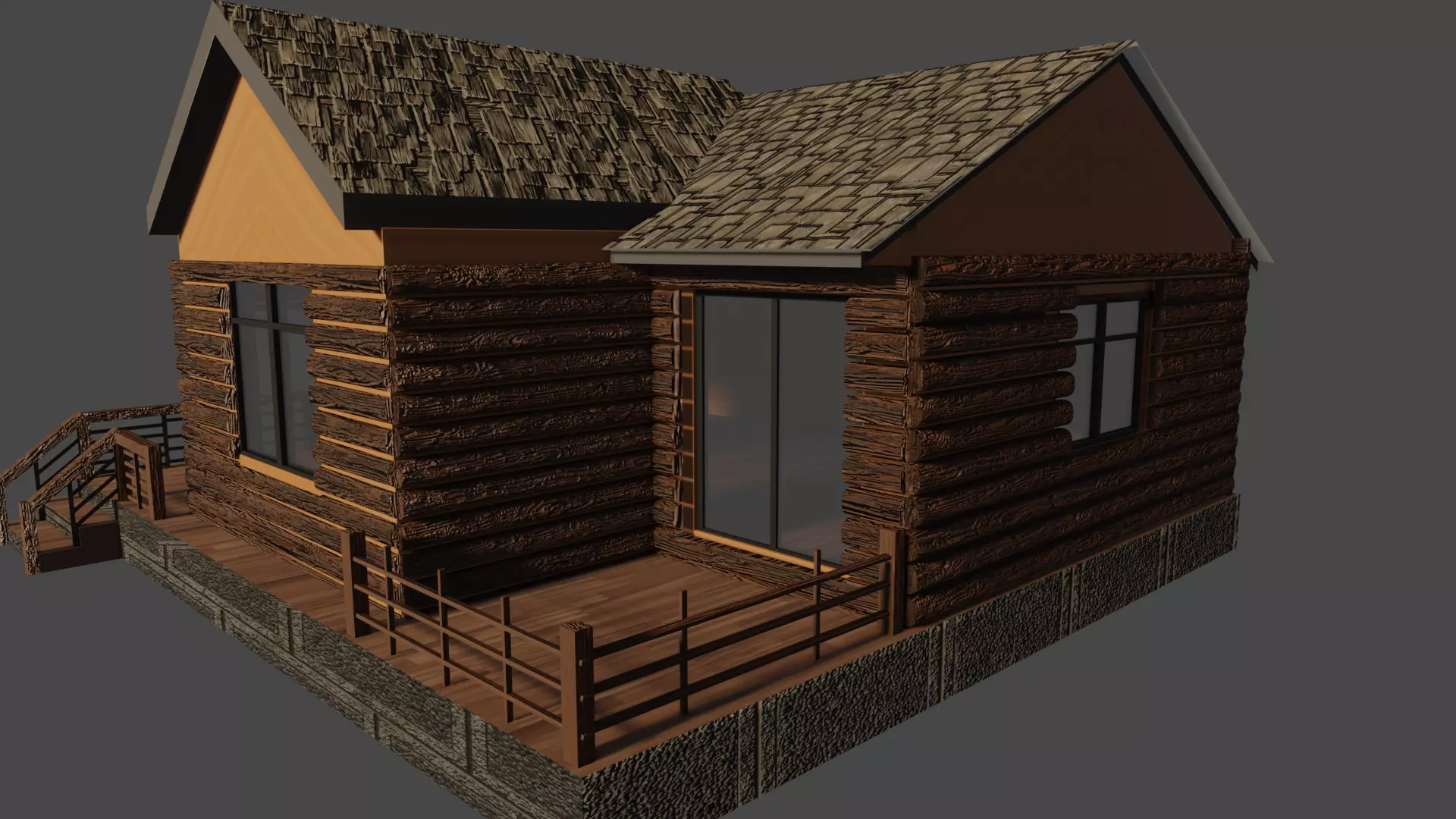 Wood House 3D model_0