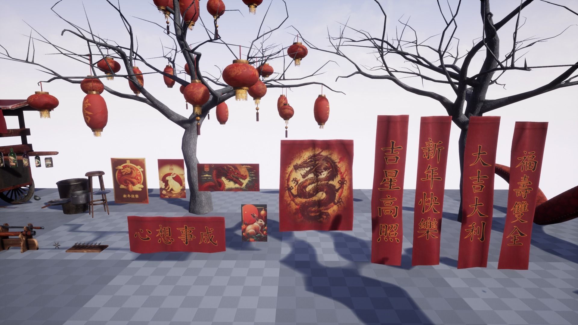 Chinese new year pack Low-poly 3D model_14
