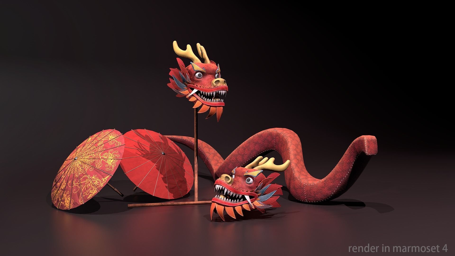 Chinese new year pack Low-poly 3D model_5