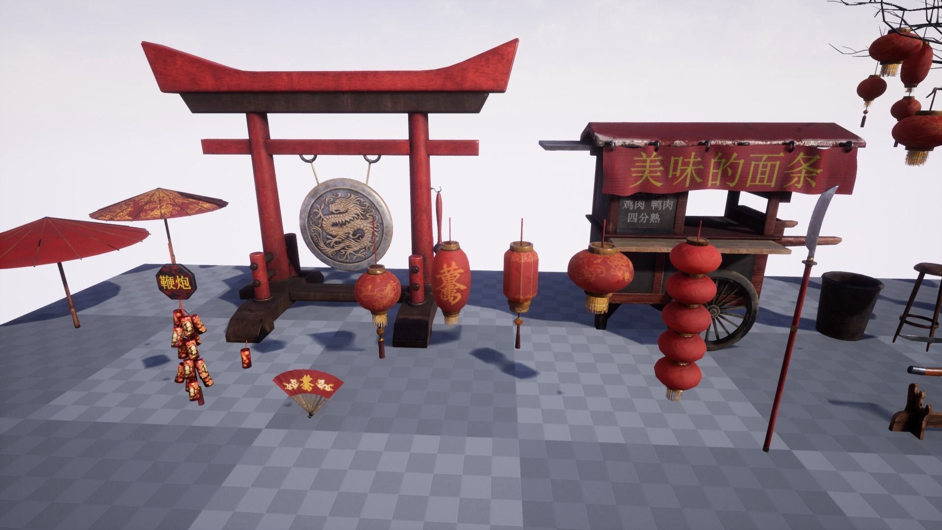 Chinese new year pack Low-poly 3D model_11