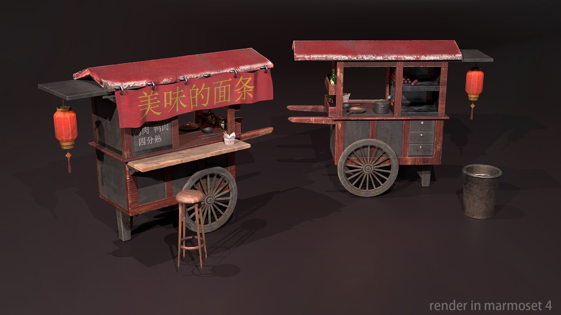 Chinese new year pack Low-poly 3D model_6