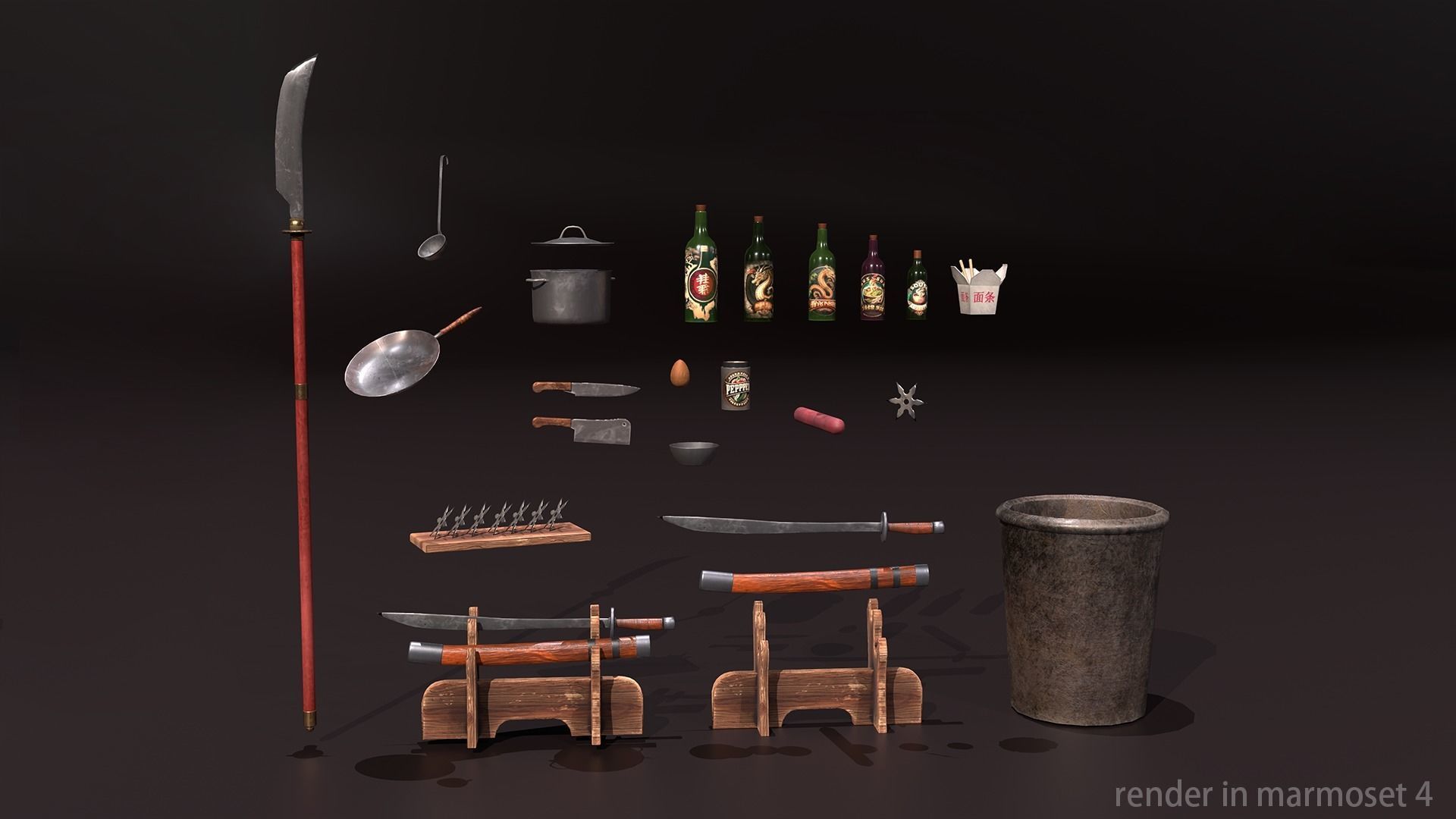 Chinese new year pack Low-poly 3D model_7
