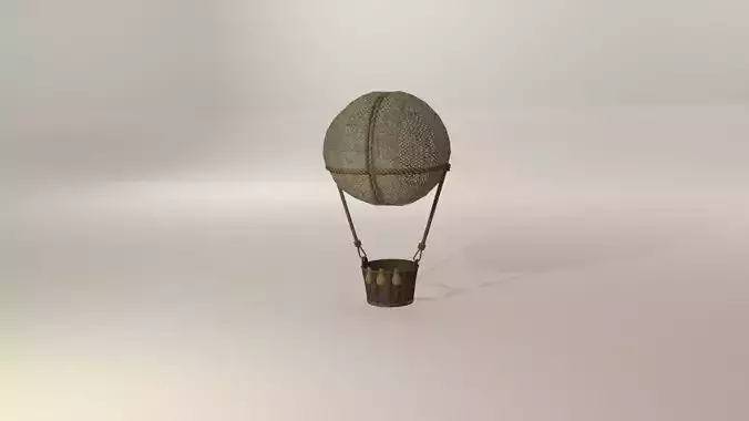 Hot air balloon Low-poly 3D model