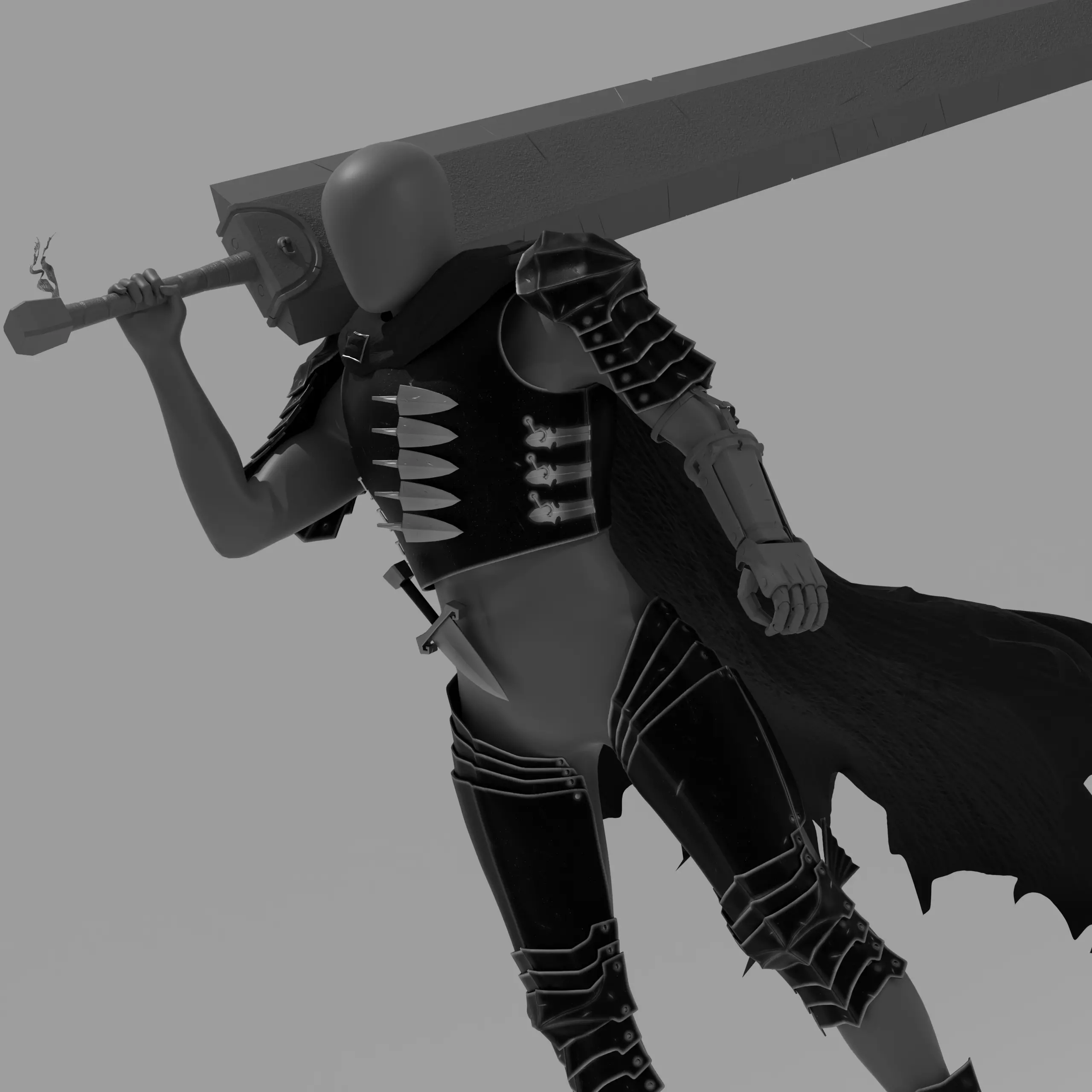 Black Swordsman Armor Manga Accurate 3D Model For Cosplay 3D print model_0