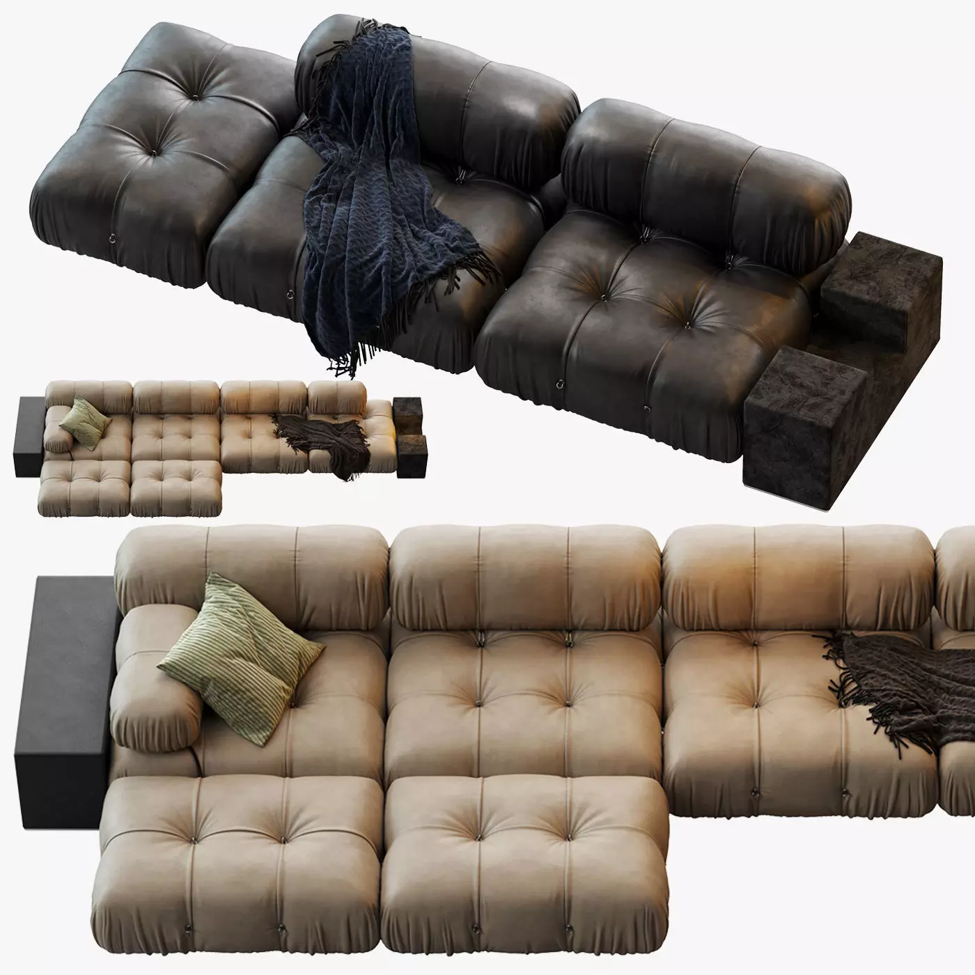 Camaleonda sofa by bb italia 3D model_0