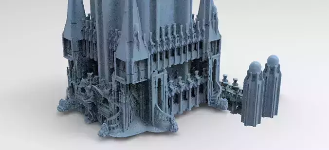 Ancient Hyborian stone temple 3 with bridge 