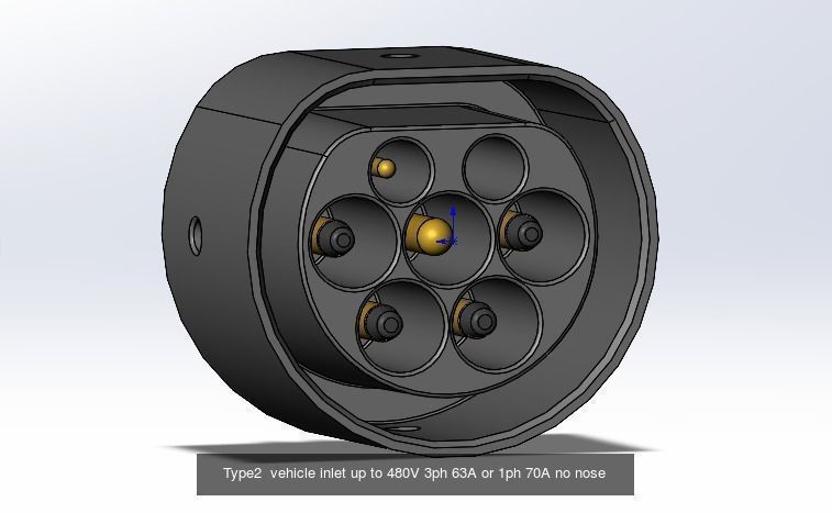 Type2 MENNEKES all configurations that are induced in IEC 62196 3D Model Collection_6