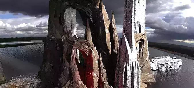 Stylized Snow Recon Grand Tower city Kitbash 2