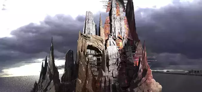 Red Magma Dark Towers Kit bash  3D model