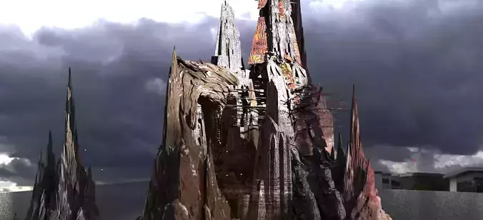 Red Magma Dark Towers Kit bash 2 3D model