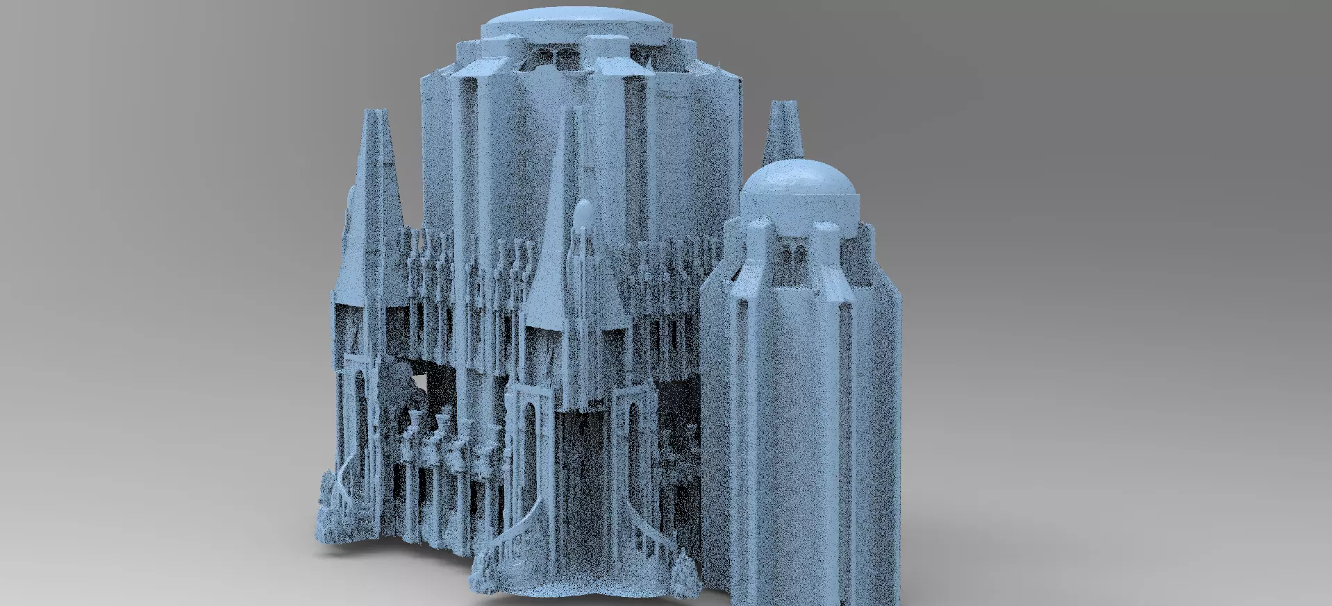 Ancient  stone temple Towers Castle 3D model_0