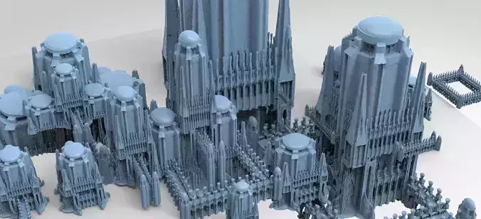 Ancient Ritual Hyborian Tower walkway Kit bash 3D model