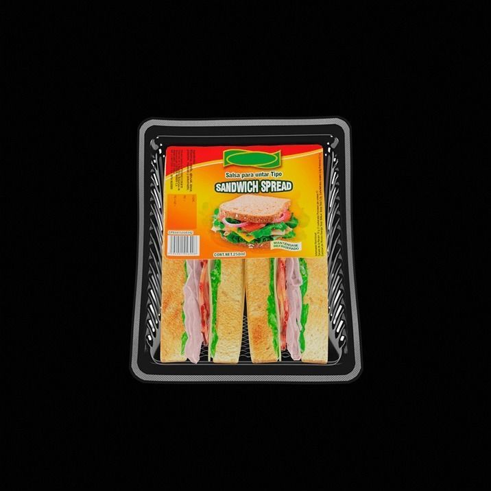 Sandwich in plastic container 3D model_2