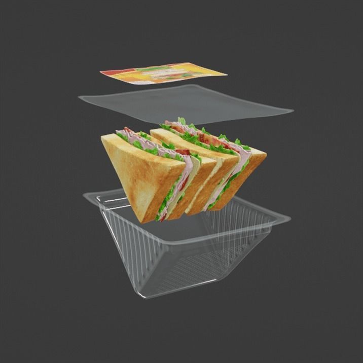 Sandwich in plastic container 3D model_10