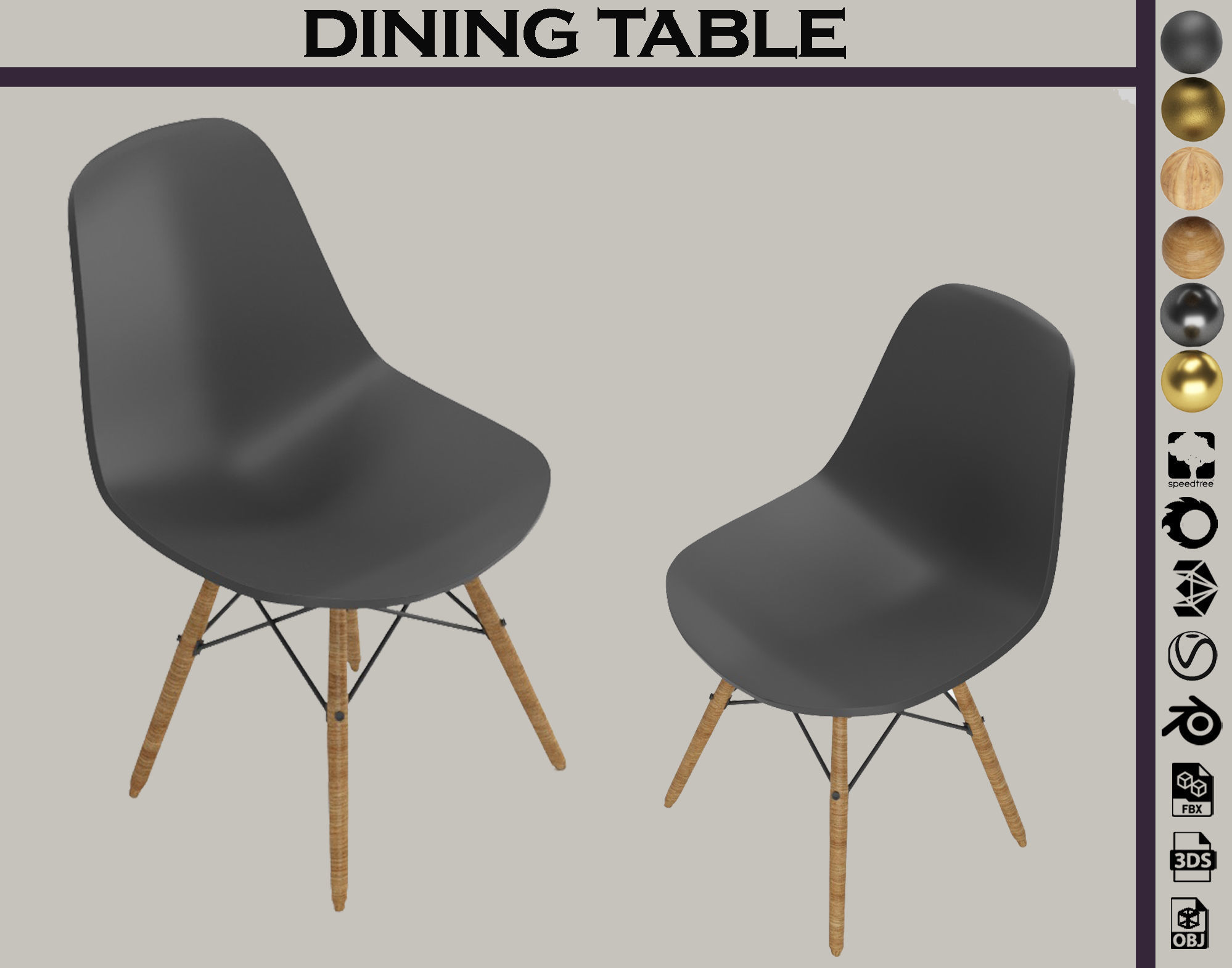 dining table set 01 3D model_9