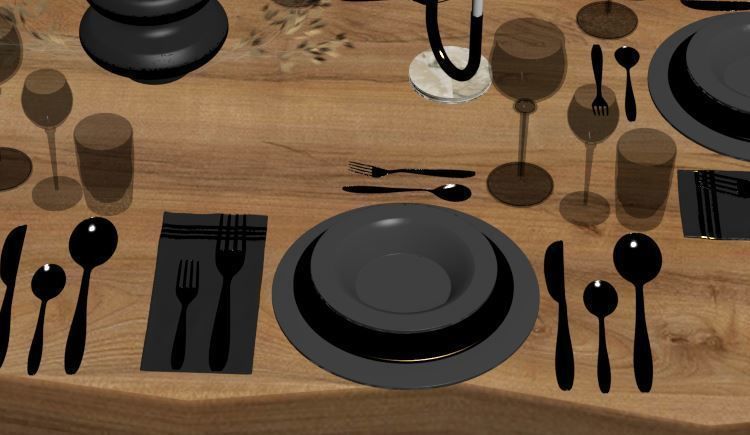 dining table set 01 3D model_37
