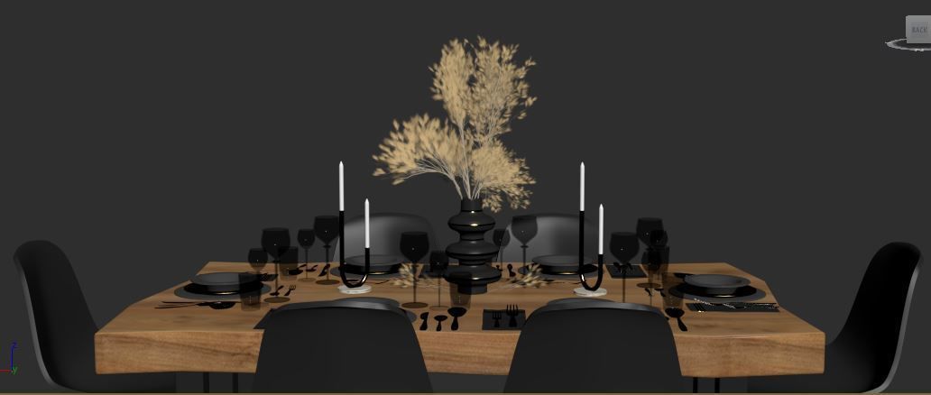 dining table set 01 3D model_19
