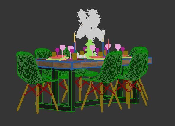 dining table set 01 3D model_44