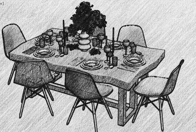 dining table set 01 3D model_53