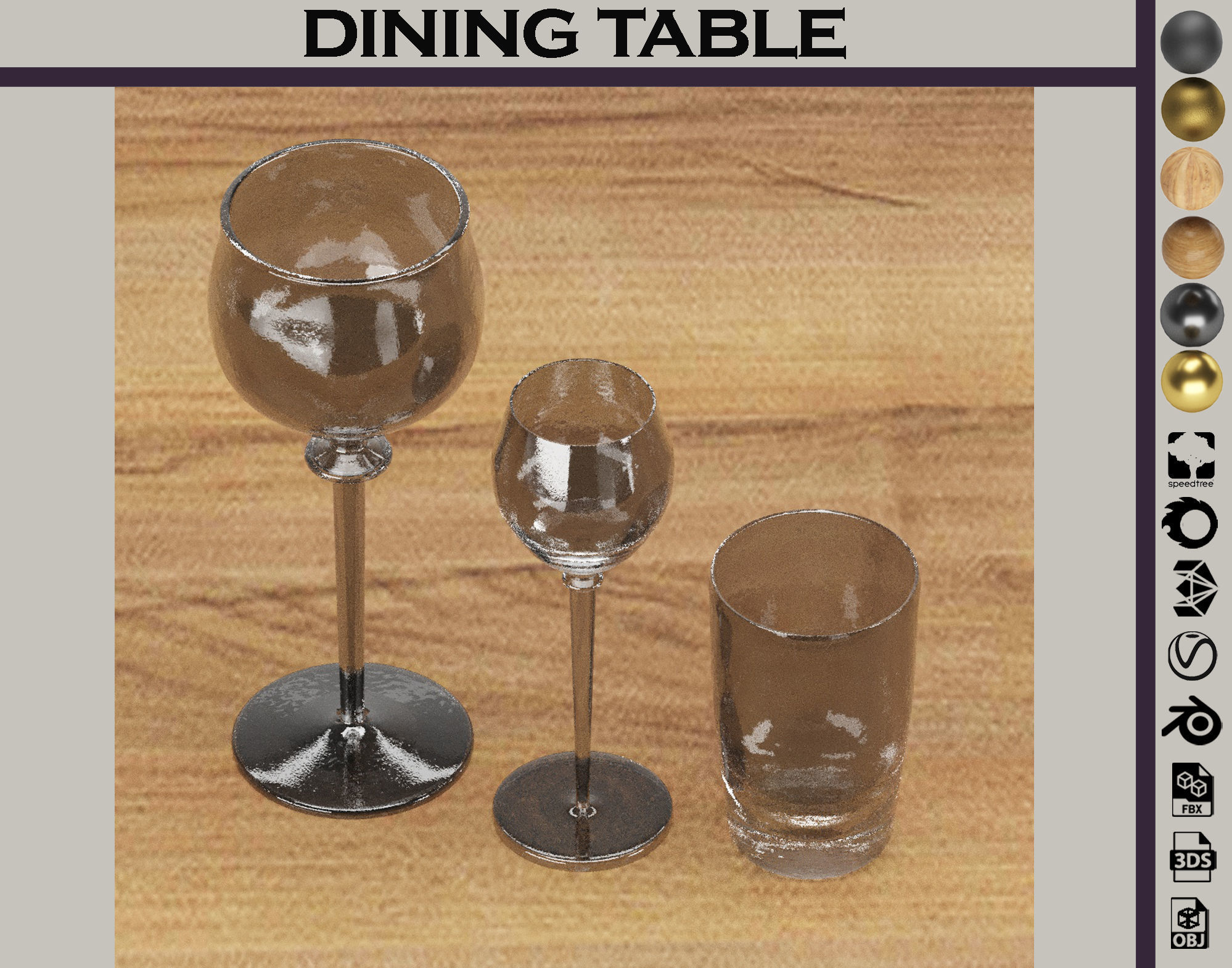 dining table set 01 3D model_12